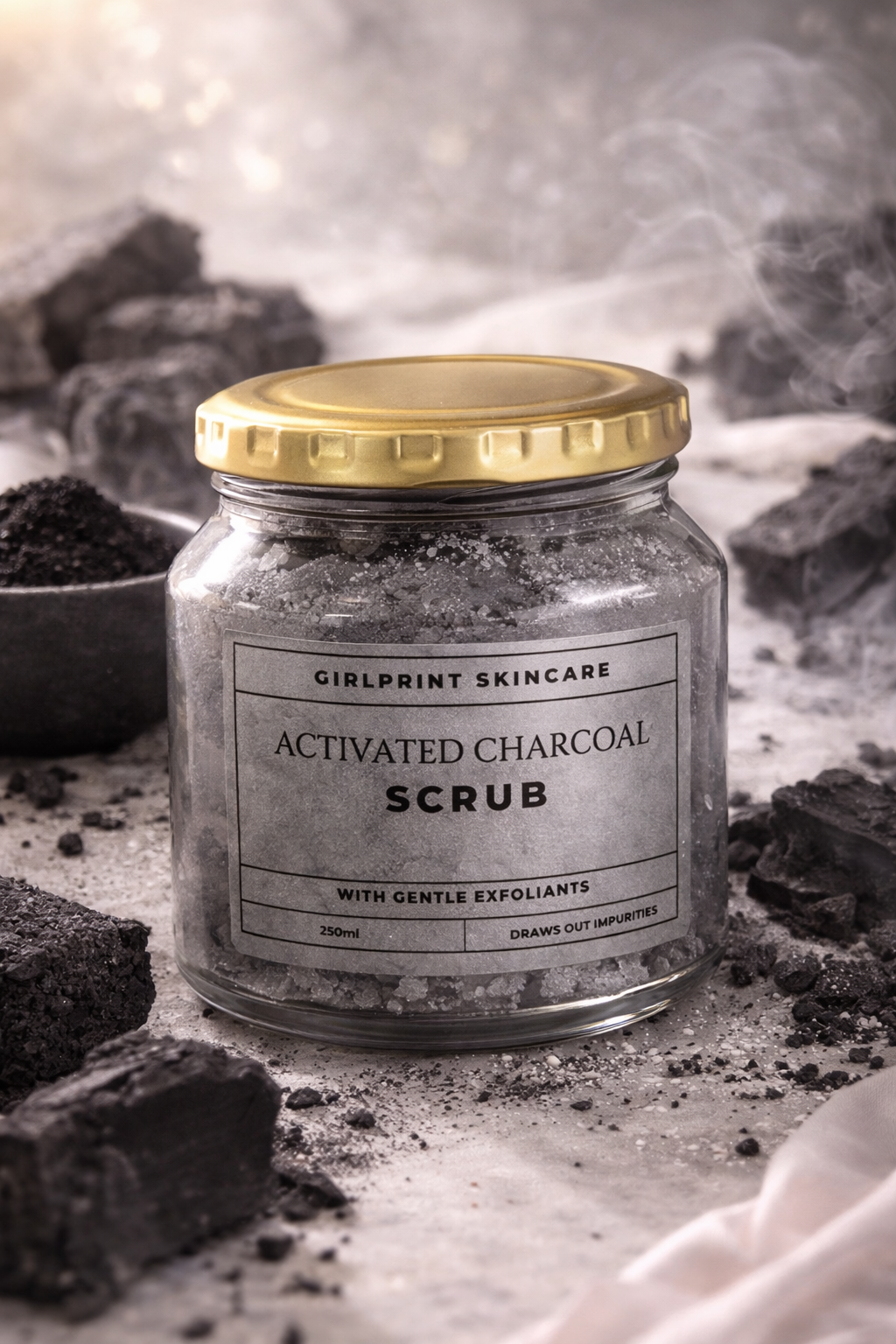 Activated Charcoal Body Scrub (fragrance free )