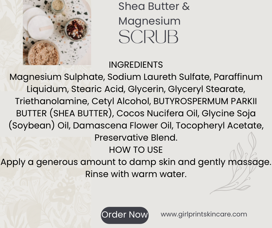 Shea Butter & Magnesium Body Scrub (fragrance free)