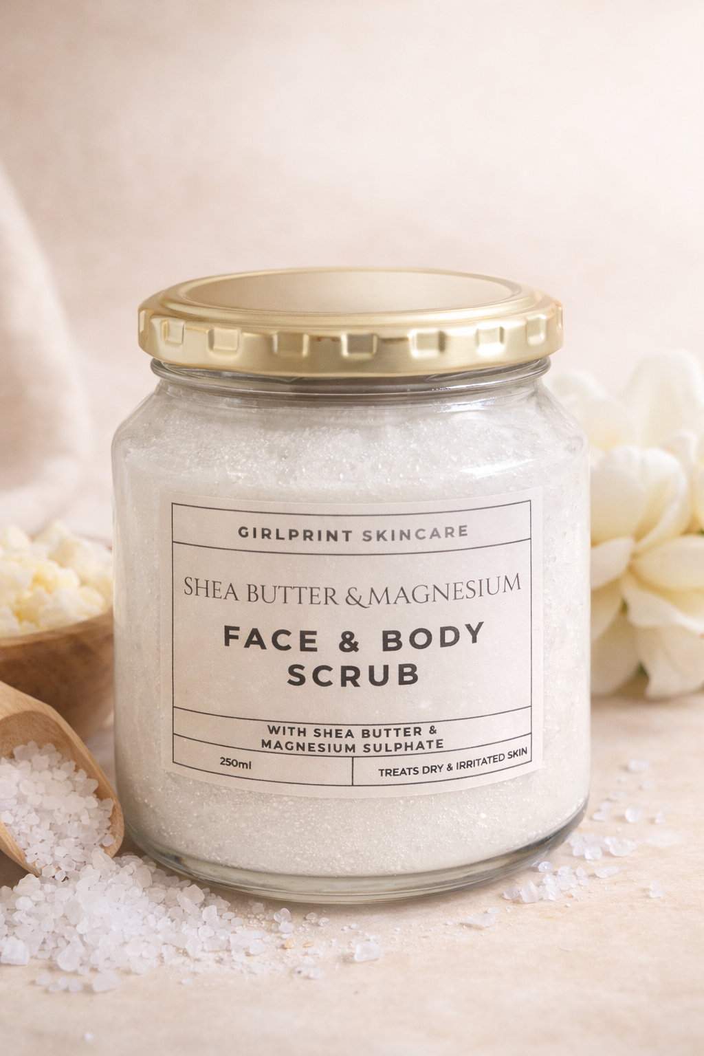 Shea Butter & Magnesium Body Scrub (fragrance free)