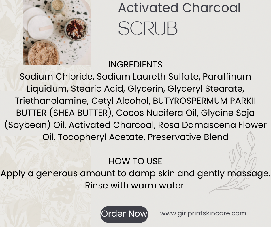 Activated Charcoal Body Scrub (fragrance free )