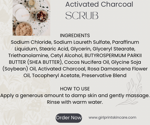 Activated Charcoal Body Scrub (fragrance free )